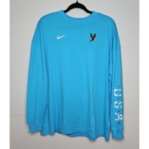 Nike Sportswear Essentials Womens Blue Team USA Long Sleeve T-Shirt Medium NWT